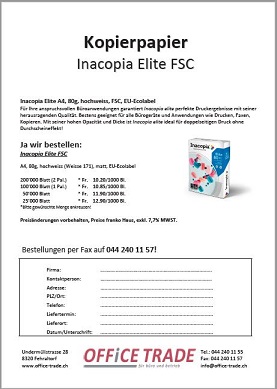 Kopierpapier bestellen: Inacopia Elite FSC, A4, 80g