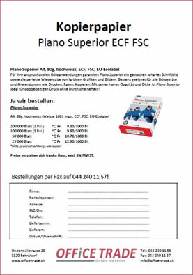 Kopierpapier Plano Superior ECF FSC, bestellen und kaufen